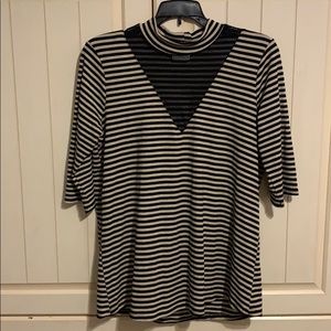 Black and cream striped shirt